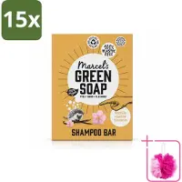 Marcels Green Soap 15 x Shampooing solide "Green Soap" de Marcel - Vanille et cerisier - 90 g - Lot de 15 pièces
