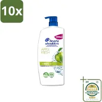 Head & shoulders 10 flacons de shampooing anti-pelliculaire Apple Fresh avec distributeur pompe, 1000 ml - Pack économique - 10 pièces