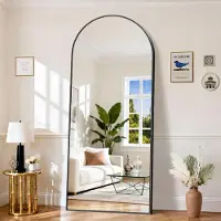 Dripio Miroir sur pied, forme arquée, 203 x 91 cm, noir