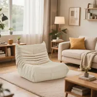 Selius Fauteuil relax – Canapé confortable – Coussins de siège pour intérieur – Rembourrage extra épais – Blanc et vert