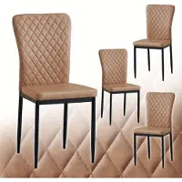 Selius Chaises de salle à manger - Ensemble de chaises rembourrées à dossier haut et à pieds en métal, idéales pour la cuisine