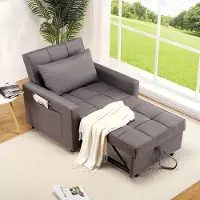 Selius Fauteuil 3 en 1 : convertible en lit, fauteuil relax, fauteuil de détente. Siège rabattable. Dossier réglable de 90° à 180°