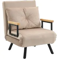 Selius Fauteuil relax - Fauteuil de détente - Fauteuil lounge - Design scandinave - Coussin beige avec boutons