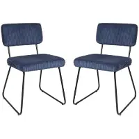 Selius Chaise de salle à manger - Chaise - Chaise coquille - Chaise de cuisine - Lot de 2 - Moderne, couleur bleu marine - Structure en métal