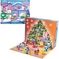 OCreon Calendrier de l'Avent Pet Shop – 8 figurines Pet Shop et 16 accessoires – calendrier de 24 boîtes sur le thème de Noël – figurines d'animaux à collectionner