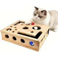 OCreon Jouet pour chat en forme de crabe - 2 en 1 - griffoir avec surface abrasive - boîte à énigmes interactive avec éléments mobiles