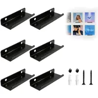Dripio Support mural pour vinyles, ensemble de 6, couleur noire, en métal, dimensions 10x4x1,5 cm, avec vis incluses