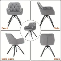 Selius Chaises pivotantes pour salle à manger - Ensemble de chaises pour salle à manger - Chaises de bureau sans roulettes - Chaises confortables