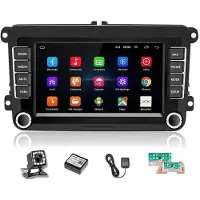 Podofo Autoradio GPS - - VW Passat Golf Skoda - 7'' Écran Tactile - Bluetooth - WiFi