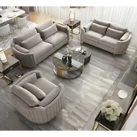 AEA Canapé Chesterfield, ensemble de salon composé de 3, 2 et 2 places, revêtement textile