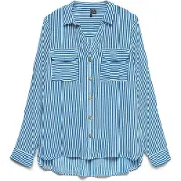 Vero Moda Chemisier 'VMBumpy' bleu ciel / blanc