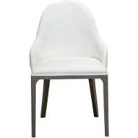 Xl Moebel Gmbh Chaise de salle à manger blanche Fauteuil Designer Pieds en bois Chaise rembourrée Designer