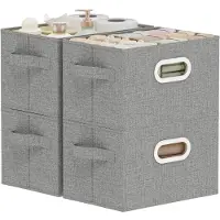 Merkloos Omgoods - Coffret de 4 paniers de rangement pliables avec poignées
