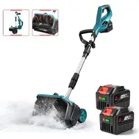 ONEVAN Déneigeuse Électrique Sans Fil 21v, Largeur De Travail De 33cm, Goulotte À Neige Réglable, Comprend 2 Batteries Et Un Chargeur.