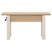 MINIO go for it MINIO – Table basse extensible "HANKO", finition Sonoma / pieds en bois de couleur cassis