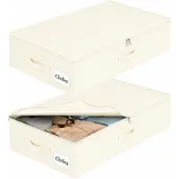 Merkloos Solidchoice - Lot de 2 boîtes de rangement pour sous le lit avec couvercle, dimensions 76 x 40 x 17 cm