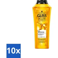 GLISS Gliss-Kur - Shampooing - Oil Nutritive - Shampooing revitalisant - Pour cheveux épais et rêches - 400 ml - Emballage avantageux - 10 pièces