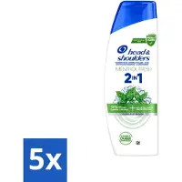 Head & shoulders 5 x Shampoo 2-en-1 Menthol Fresh Anti-pellicules, 300 ml - Pack avantage - 5 pièces