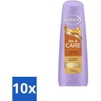 Unilever 10 flacons de revitalisant Andrélon Oil & Care pour cheveux secs et crépus, 200 ml - Pack économique - 10 pièces