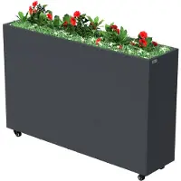 Zelsius Bordure de jardin surélevée , en acier galvanisé avec roulettes, dimensions 120 x 30 x 80 cm, couleur anthracite RAL 7016, bac de plantation