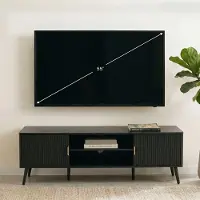 Merkloos Meuble TV moderne en MDF avec poignées en métal