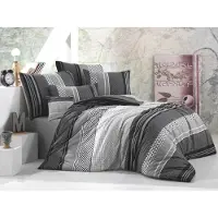Brotex® Lin coton français 200x200,70x90 Sorento noir