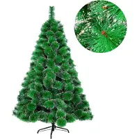 XMTECH Arbre de Noël artificiel 240 cm avec neige & support métallique, Noël Décoration de Noël Sapin de Noël PVC vert