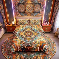 Merkloos Solidchoice - Housse de couette bohème avec motif mandala, idéale pour les adolescents