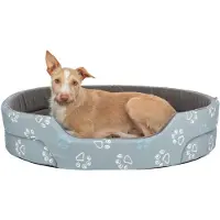 Trixie Jimmy bed, cotton look, oval, 85×75 cm, light grey/dark grey (Chat, Chien)