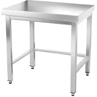 GOLDINOX Table de travail en inox 700 x 700 mm avec renfort PREMIUM -