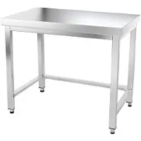 GOLDINOX Table de travail en inox 1000 x 600 mm avec renfort PREMIUM -