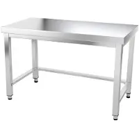 GOLDINOX Table de travail en inox 1400 x 600 mm avec renfort PREMIUM -
