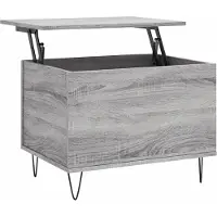 Merkloos Table basse réglable avec compartiment de rangement et pieds en métal