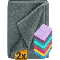 Merkloos Elzusha - Ensemble de coussins de lit - 2 pièces - 70x200 cm - 100% coton éponge - Gris
