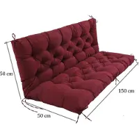 Merkloos Elzusha - Ensemble de coussins pour banc de jardin (coussin de siège et coussin de dossier) - Rouge vin - 150x50x50 cm