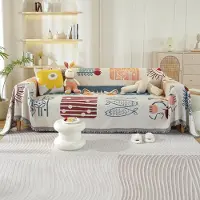 OEM Couverture de canapé 180x380 cm, en coton, lavable, motif chat, réversible