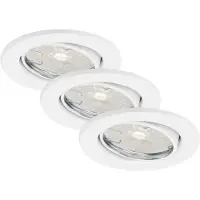 Briloner Lampe LED encastrée LEUCHTEN DIMM, 5,5 W, 460 lm, IP23, blanc, métal, incl., 3x GU10, intensité lumineuse variable, set de 3, Ø 8,6 cm