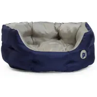 PetFace Lit pour chien Outdoor Paws, forme ovale, matériau résistant, couleur bleu marine, grande taille