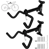 Merkloos Supports muraux pour vélos, lot de 2, en métal et en acier inoxydable, capacité jusqu'à 22 kg, angle réglable, pour usage domestique