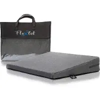Unyqoos Coussin de siège en forme de coin – Coussin en forme de coin avec différents niveaux de fermeté adaptés à votre poids, housse 100% coton, inclut une sacoche de transport, couleur gris foncé
