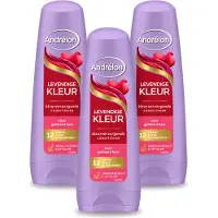 Unilever 3 x Après-shampoing Andrélon, couleur vibrante - 200 ml - Pack avantageux - 3 pièces