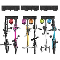 Merkloos Support mural pour vélos, modèle à 3 rangées, pour 6 vélos et 5 casques, largeur de 90 mm, idéal pour garage