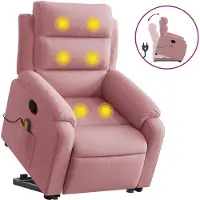 vidaXL Fauteuil de massage releveur rose velours