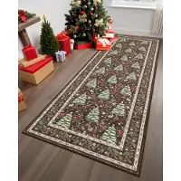 Merkloos Tapis lavable avec motif de sapin de Noël