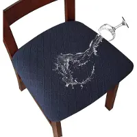 Merkloos Housses de chaise imperméables avec fermeture à boucle (bleu marine, lot de 6)