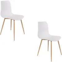 Merkloos Chaises de salle à manger Leon - 2 pièces - Blanc