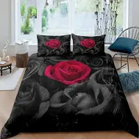 Merkloos Jeu de literie 3D - Motifs floraux romantiques - 220 x 260 cm