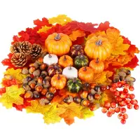 Merkloos 162 citrouilles artificielles décorées de feuilles d'érable