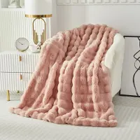 Merkloos Couette en flanelle douce avec motif "bulles", dimensions 100x160 cm