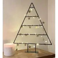 Merkloos Arbre de Noël en métal - Noir, avec crochets et décorations